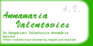 annamaria valentovics business card